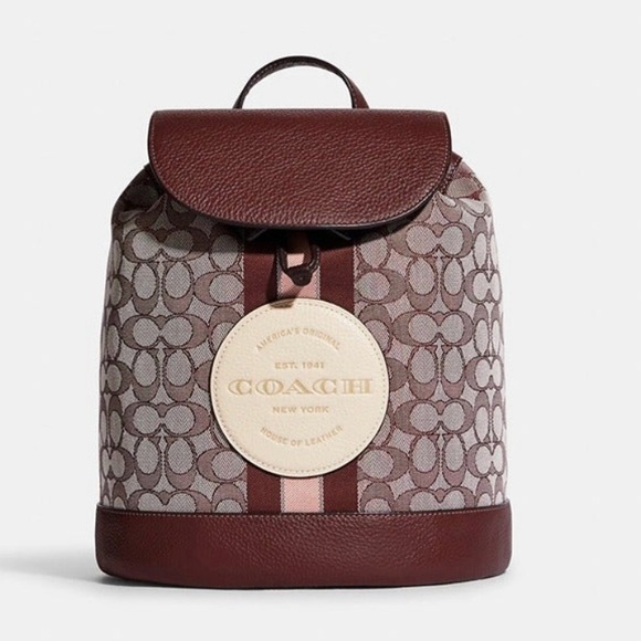 Coach Dempsey Drawstring Backpack In Signature Jacquard w Stripe And Patch - Picture 2 of 5